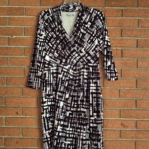 💜ELIZA J💜PLAID PETITE FAUX WRAP SHEATH DRESS💜